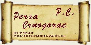 Persa Crnogorac vizit kartica
